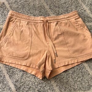 Athleta Peach Pull‑On Drawstring Knit Shorts